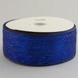 2.5  Poly Deco Mesh Ribbon: Metallic Navy Royal Sale