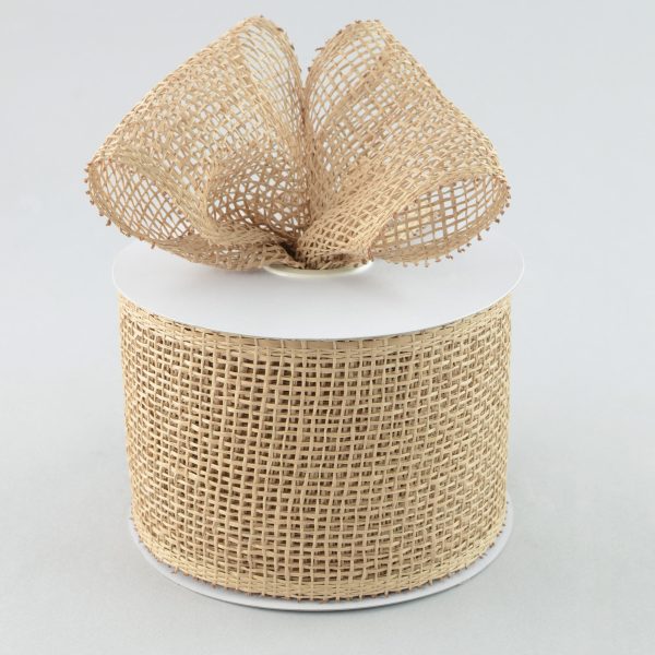 4  Poly Burlap Mesh Ribbon: Natural Brown (20 Yards) Cheap