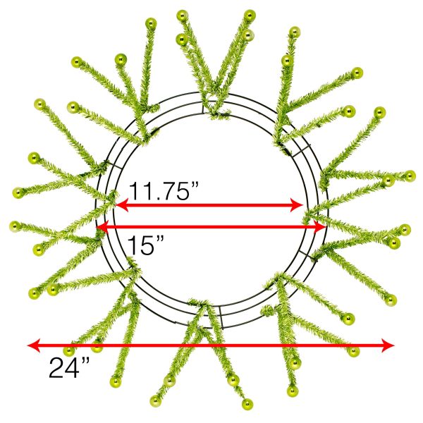 15-24  Tinsel Ball Work Wreath Form: Lime Green on Sale