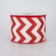 2.5  Satin Chevron Ribbon: Red & White (10 Yards) Fashion