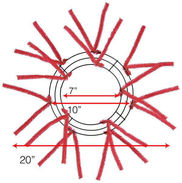 10-20  Tinsel Work Wreath Form: Red For Sale