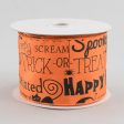 2.5  Halloween Print Orange Satin Ribbon (10 Yards) Online now