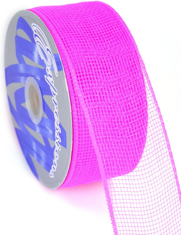 2.5  Poly Deco Mesh Ribbon: Hot Pink Cheap