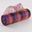 10  Poly Deco Mesh: Metallic Orange Black Purple Plaid Fashion