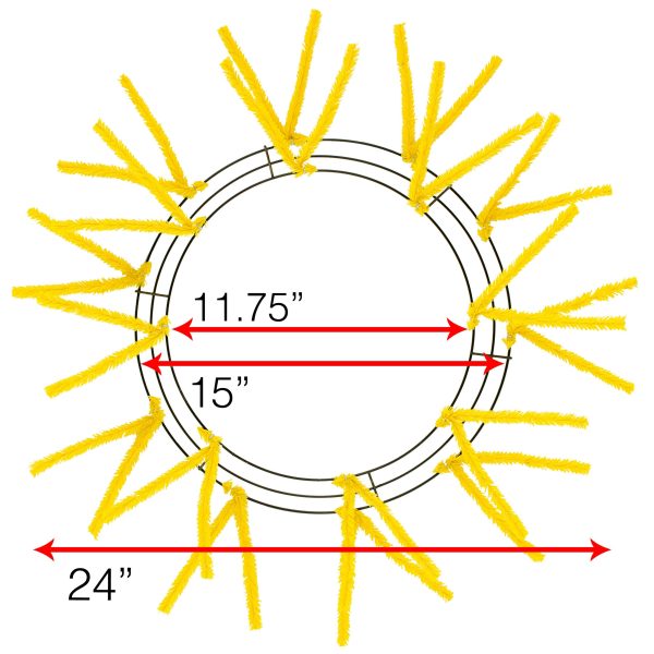 15-24  Tinsel Work Wreath Form: Yellow Sale