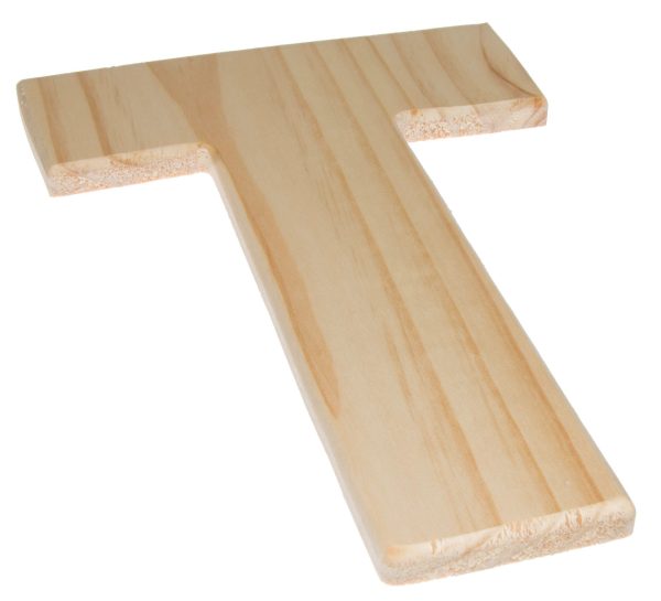 12  Natural Wood Letter: T For Sale