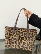 Leopard Faux Fur Tote Bag with Coin Purse Cheap