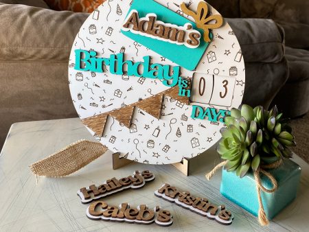 Customizable Family Birthday Countdown Sign For Discount