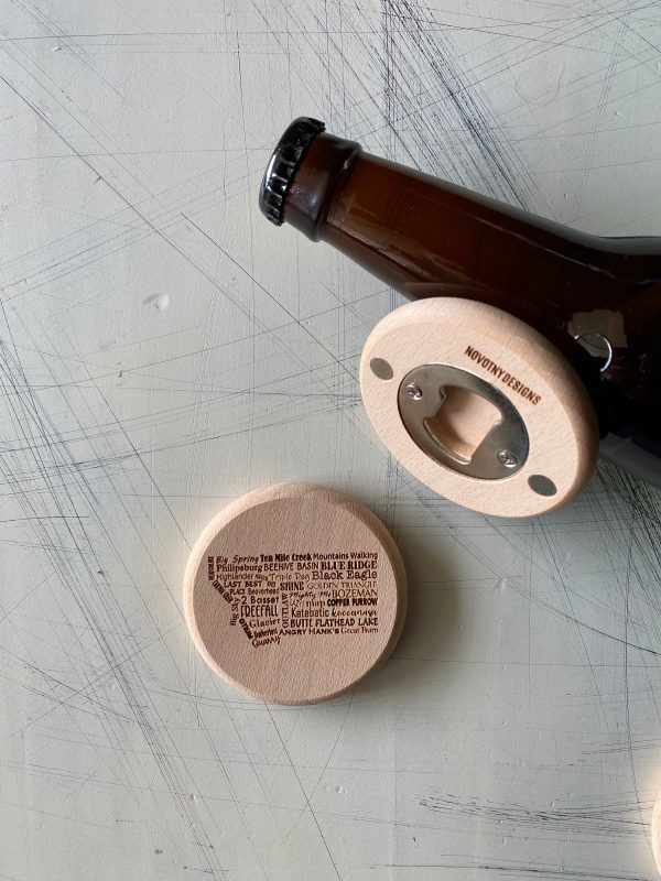 Montana breweries - magnetic wood bottle opener Fashion