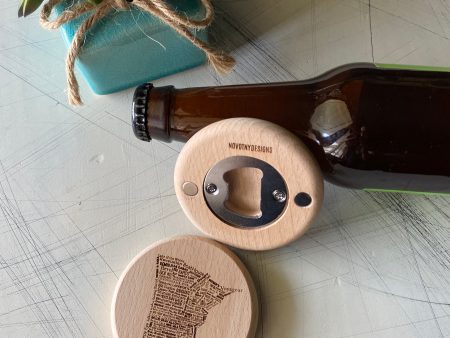 Minnesota breweries - magnetic wood bottle opener For Cheap