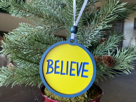 Believe - 3-inch round ornament Discount