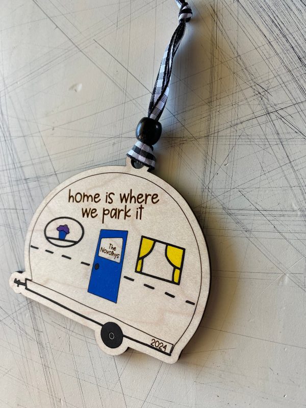 Home is where we park it - personalized camper doodle ornament Hot on Sale