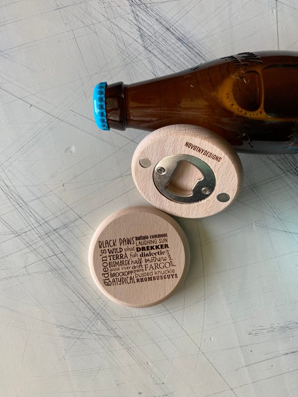 North Dakota Breweries Engraved Magnetic Bottle Opener Online now