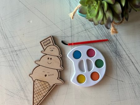 Ice Cream Cone Watercolor Craft Kit Fashion