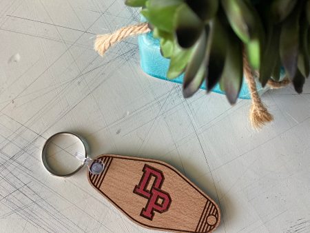 De Pere logo motel-style wood keychain Online