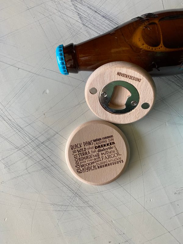 North Dakota Breweries Engraved Magnetic Bottle Opener Online now