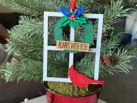 Cardinal Ornament - Customizable Memorial Wood Ornament Fashion