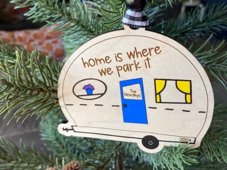 Home is where we park it - personalized camper doodle ornament Hot on Sale