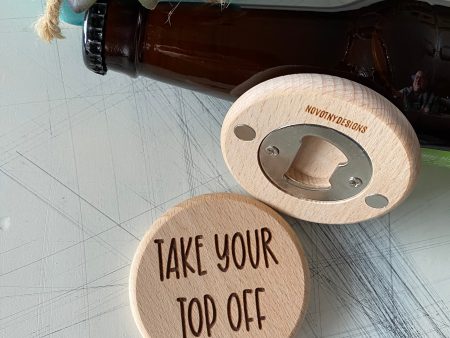 Take your top off - magnetic wood bottle opener For Cheap