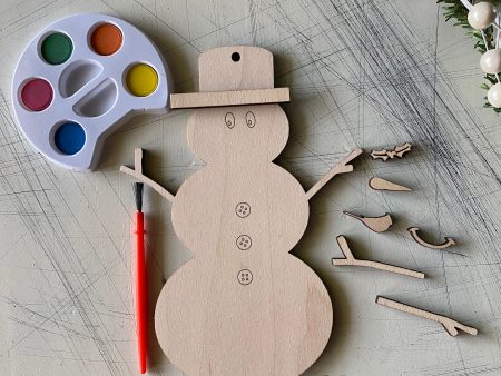 Build Your Own Snowman Ornament Watercolor Paint Kit Cheap