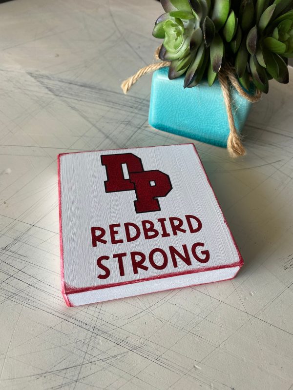 Redbird Strong mini wood sign Fashion