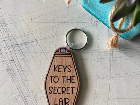 Keys to the Secret Lair - Wood Motel-style Keychain on Sale