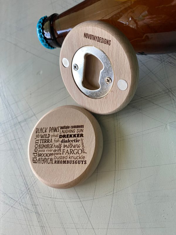 North Dakota Breweries Engraved Magnetic Bottle Opener Online now