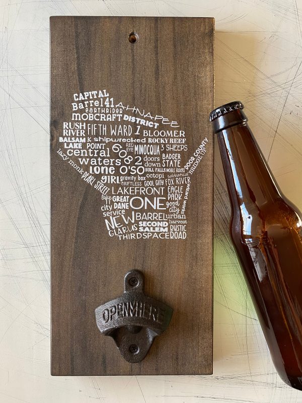 Wisconsin Breweries Bottle Opener Wall Sign Online now