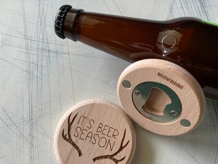 It’s Beer Season - magnetic wood bottle opener Online now