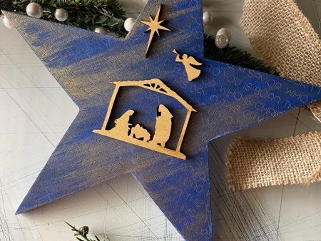 Navy and gold Christmas star Online Hot Sale