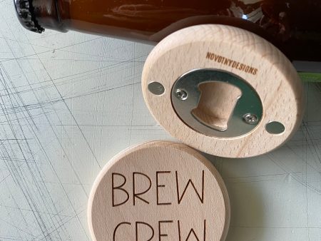 Brew Crew - magnetic wood bottle opener Fashion